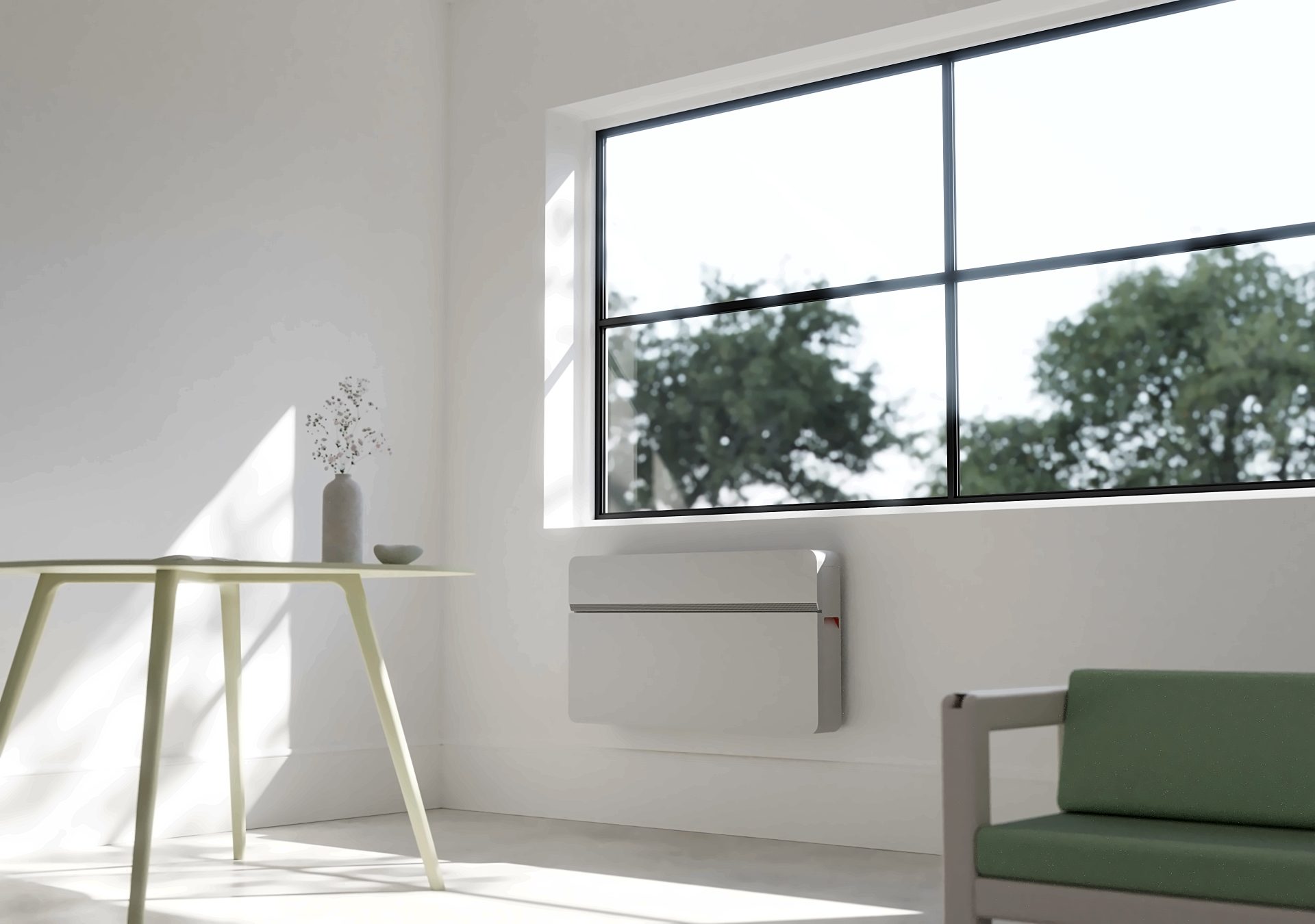 The replacement — the Anzen Climate Wall in the same room